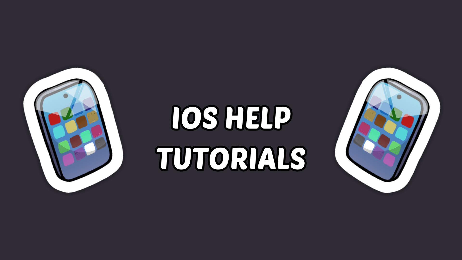 iOS help tutorials for Party Parrot World. Icons of a silver smartphone against a black background.